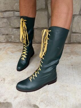 Kathryn Amberleigh US Sz 9 Narrow Green Lace Yp boots